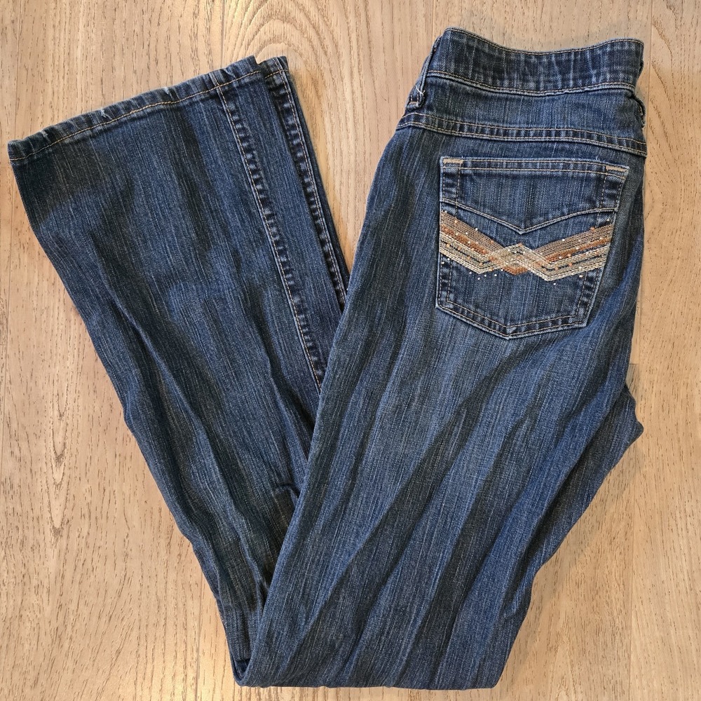 Wrangler SHILOH Tag 5/6 X 34 Riding Denim WRS40ML No Gap Waistband Blue Jeans
